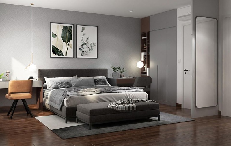 tHiết kế nội thất phòng ngủ mang sắc màu trung tính